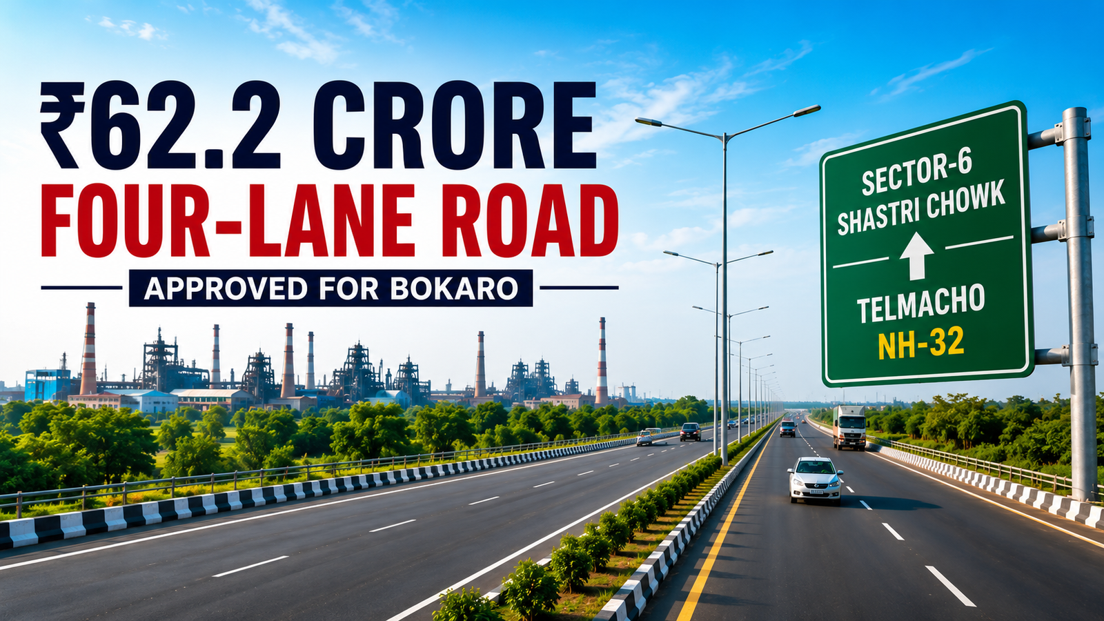 ₹62.2 Crore Four-Lane Road Approved for Bokaro: How This Project Could Change the Future of the Steel City